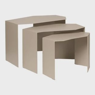 Ferm Living Shard Cluster Bijzettafel - Set van 3 - Cashmere