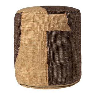 Ferm Living Forene Poef - Cilinder - Tan/Chocolate