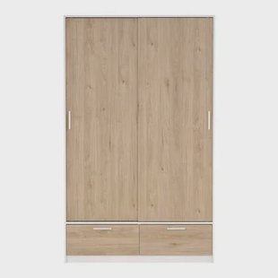 by fonQ basic Slim Kledingkast - B 121,2 cm - Eiken met witte rand