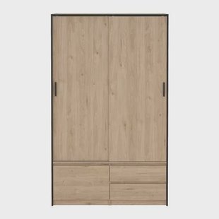 by fonQ basic Slim Kledingkast - B 121,2 - Eiken met zwarte lining