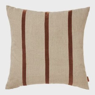 Ferm Living Senti Stripe Sierkussen - Linen / Carob Brown