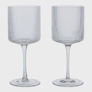 Ferm Living Ripple Witte Wijnglazen Set van 2 - Clear