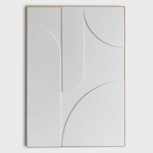 Reinders - Saturn - Relief Art Schilderij 100 x 70 cm - Wit