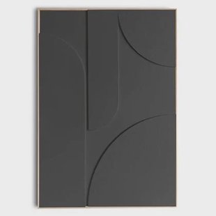 Reinders - Saturn - Relief Art Schilderij 100 x 70 cm - Charcoal