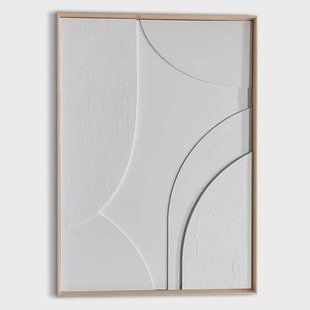 Reinders - Terrace Relief Art Schilderij - 70 x 50 cm - Wit