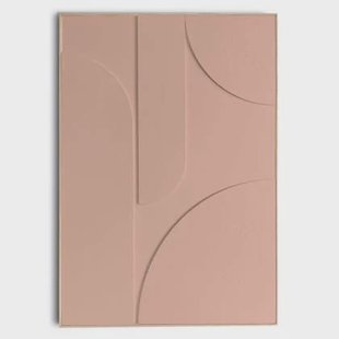 Reinders - Puzzeled Relief Art Schilderij - 70 x 50 cm - Terra Pink