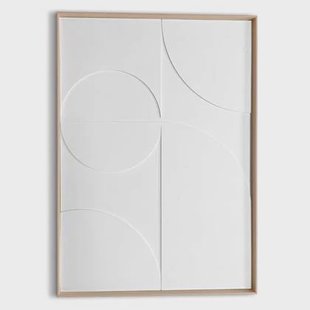 Reinders - Playing Relief Art Schilderij - 70 x 50 cm - Wit