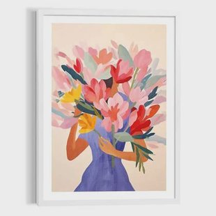 Reinders - Lady Flowers - Schilderij 70x50cm Wit