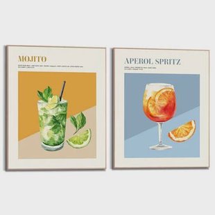 Reinders - Cocktail Vibes - Schilderijen set 3x 30x20cm Hout