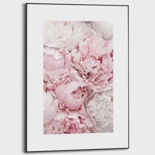 Reinders - Pink Peonies - Schilderij 70x50cm Zwart