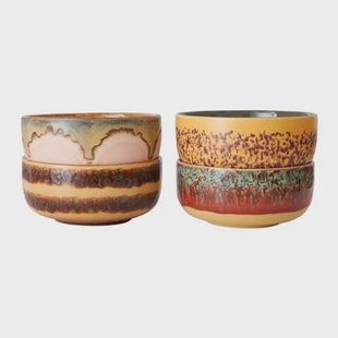 HKliving 70's Dessert Kommen Ø 12,5 cm - Set van 4 - Harbour HKliving 70's Dessert Kommen Ø 12,5 cm - Set van 4 - Harbour