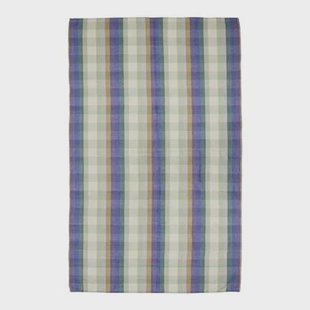 HKliving Vida Check Tafelkleed 140 x 220 cm - Mint / Cobalt