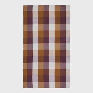 HKliving Vida Check Tafelkleed 140 x 220 cm - Amber / Burgundy