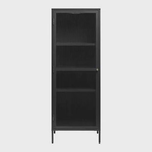 by fonQ Opal Vitrinekast - H 160 cm - Zwart