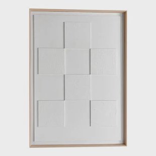 Reinders - Square Relief Art Schilderij - 70 x 50 cm - Wit