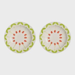 &k amsterdam Folk Kommen Ø 22,5 cm - Rood - Set van 2