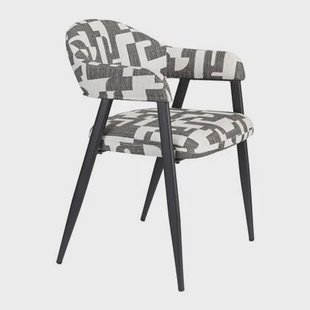 Dutchbone Miyo Eetkamerstoel - Zwart/Wit