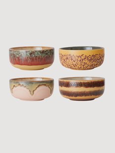 Handgemaakte schalen 70&#039;s van keramiek, 4-delig