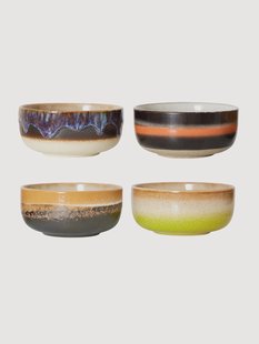 Handgemaakte schalen 70's van keramiek, set van 4