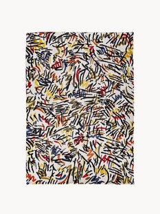 Platgeweven jacquard vloerkleed Graffito