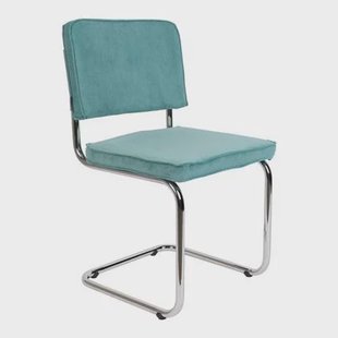 Zuiver Ridge Eetkamerstoel - Ribstof - Lichtblauw