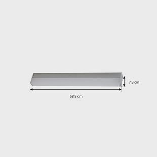 Lindby LED wandlamp Philippa, hoekig, 59 cm, aluminiumkleurig, IP44