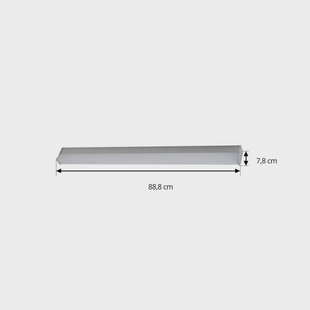 Lindby LED wandlamp Philippa, hoekig, 89 cm, aluminiumkleurig, IP44