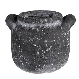 Clayre & Eef Bloempot 13x11x9 cm Grijs Steen Rond Woondecoratie Clayre & Eef Bloempot 13x11x9 cm Grijs Steen Rond Woondecoratie