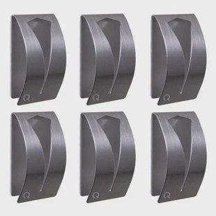 QUVIO Handdoekenhouder zelfklevend RVS - set van 6