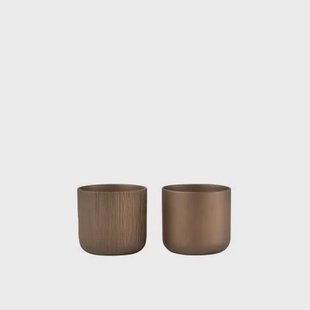 J-Line bloempot Gen - keramiek - goud|koper - S - Ø 13.50 cm - 2 stuks J-Line bloempot Gen - keramiek - goud|koper - S - Ø 13.50 cm - 2 stuks