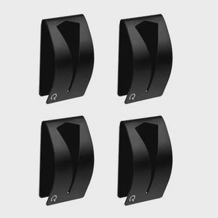 QUVIO Handdoekenhouder zelfklevend RVS - Zwart - set van 4