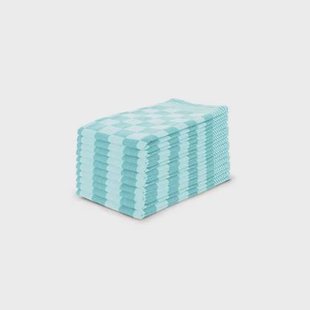 LINNICK Theedoekenset Blok 65x65cm - ice blue - set van 10