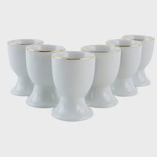 OTIX Eierdopjes Set van 6 Wit met Gouden rand CROCUS