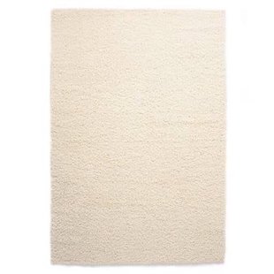 Tapeso Hoogpolig vloerkleed shaggy Trend effen - ivoor - 60x110 cm