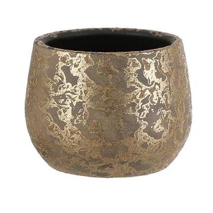 Mica Decorations Bloempot - goud - keramiek - 16 x 13 cm Mica Decorations Bloempot - goud - keramiek - 16 x 13 cm