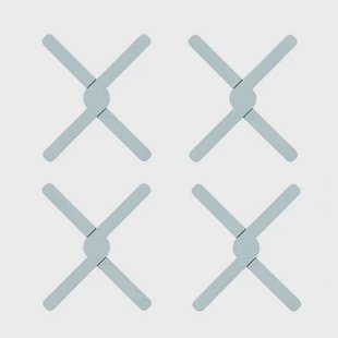 Krumble Opvouwbare siliconen pannenonderzetter - Blauw - Set van 4