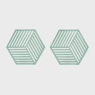 Krumble Pannenonderzetter Hexagon - Groen - Set van 2