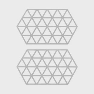 Krumble Siliconen pannenonderzetter Hexagon lang - Grijs - Set van 2