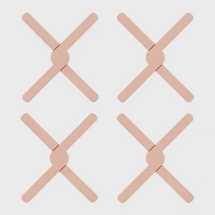 Krumble Opvouwbare siliconen pannenonderzetter - Roze - Set van 4