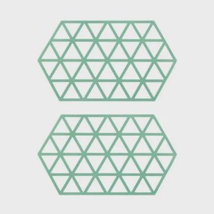 Krumble Siliconen pannenonderzetter Hexagon lang - Groen - Set van 2