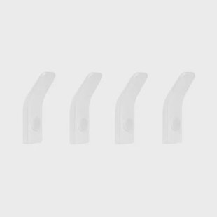 QUVIO Haakje metaal wand - Wit - Set van 4