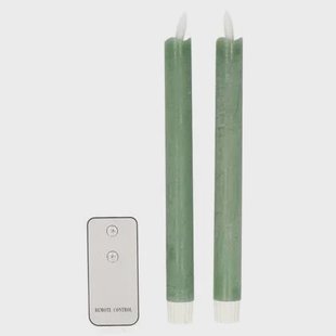 Anna&apos;s Collection LED dinerkaarsen - 2x - jade groen - 23 cm