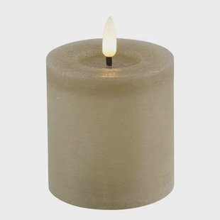 Countryfield LED kaars|stompkaars - beige - D7,5 x H8 cm - timer