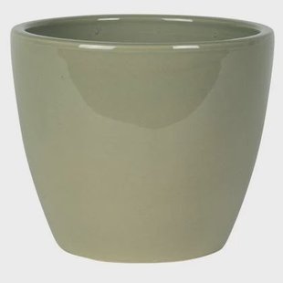 Ter Steege Bloempot - groen - keramiek - glans - 18 x 16 cm