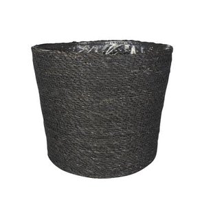 Steege Plantenpot - grijs - gevlochten zeegras - 30 x 26 cm Steege Plantenpot - grijs - gevlochten zeegras - 30 x 26 cm