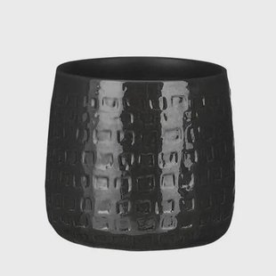 Mica Decorations Plantenpot - keramiek - zwart - 17 x 15 cm Mica Decorations Plantenpot - keramiek - zwart - 17 x 15 cm
