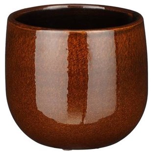 Mica Decorations Plantenpot - keramiek - bruin glans - D14|H12 cm Mica Decorations Plantenpot - keramiek - bruin glans - D14|H12 cm