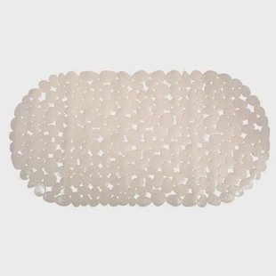 MSV Douche|bad anti-slip mat badkamer - pvc - beige - 39 x 99 cm