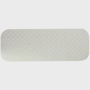 MSV Douche|bad anti-slip mat badkamer - rubber - wit - 36 x 97 cm