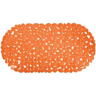 MSV Douche|bad anti-slip mat badkamer - pvc - oranje - 39 x 99 cm MSV Douche|bad anti-slip mat badkamer - pvc - oranje - 39 x 99 cm